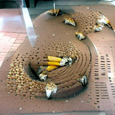cigarette butts overtaking an ashtray