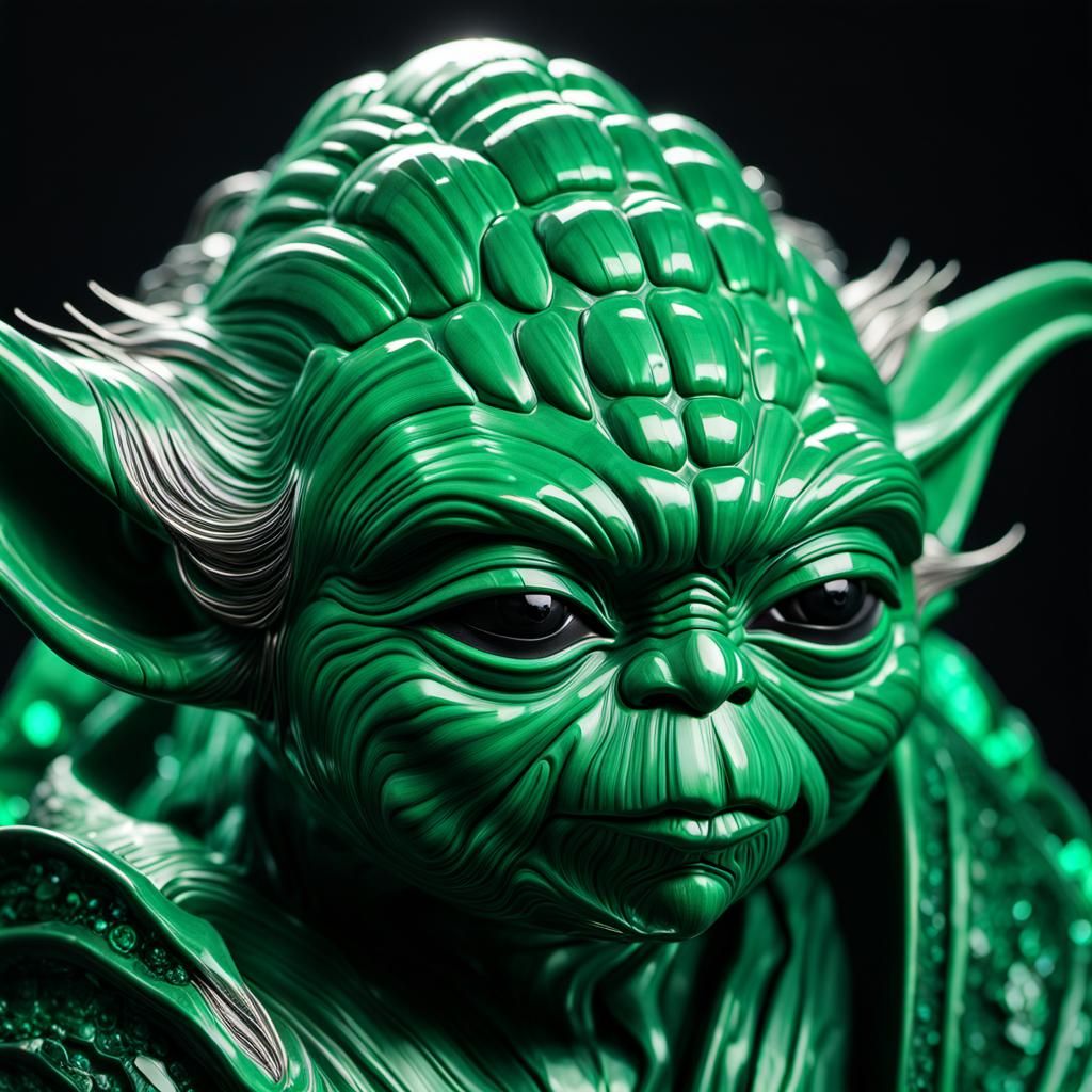 The Color Green - Glass Yoda - AI Generated Artwork - NightCafe Creator