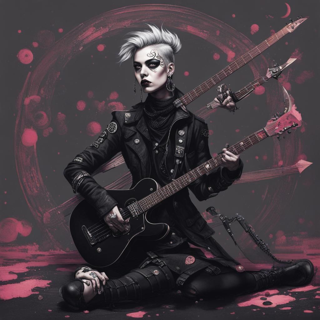/imagine prompt: crustpunk, goth punk, glamour photography, ...