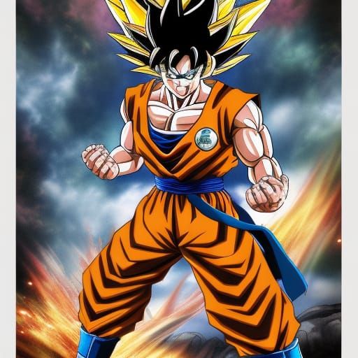 Dragon ball z, Goku, original costume, super sayajin 3, atori - AI ...