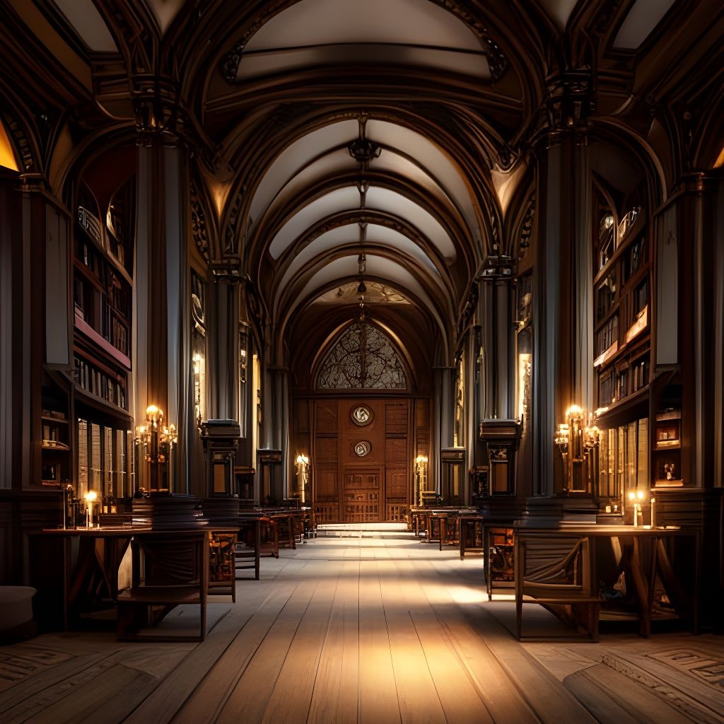 ancient library hall - AI Generated Artwork - NightCafe Creator
