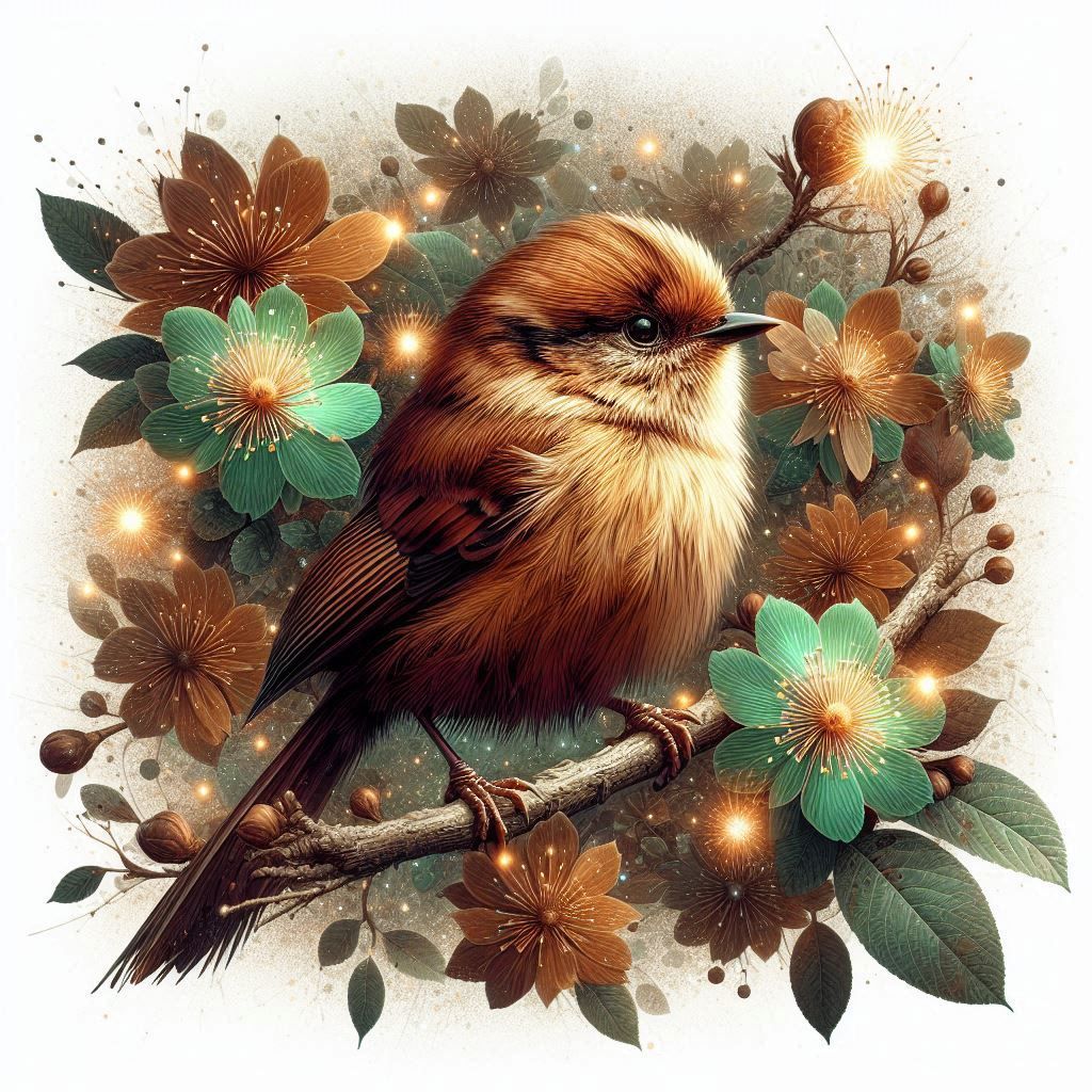 brown and green Bird  by @SemperVivus