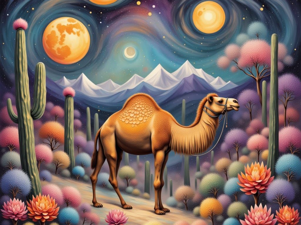 <lora:SAS FROSTY FROZEN:1.0> CAMEL, DESERT, CACTUS, NORMAN-FORTRESS, EXPOSER
KLIMT-PATTERN, DALI-PATTERN, FROSTY-FROZEN-TEXTURE
dark-greyblu...