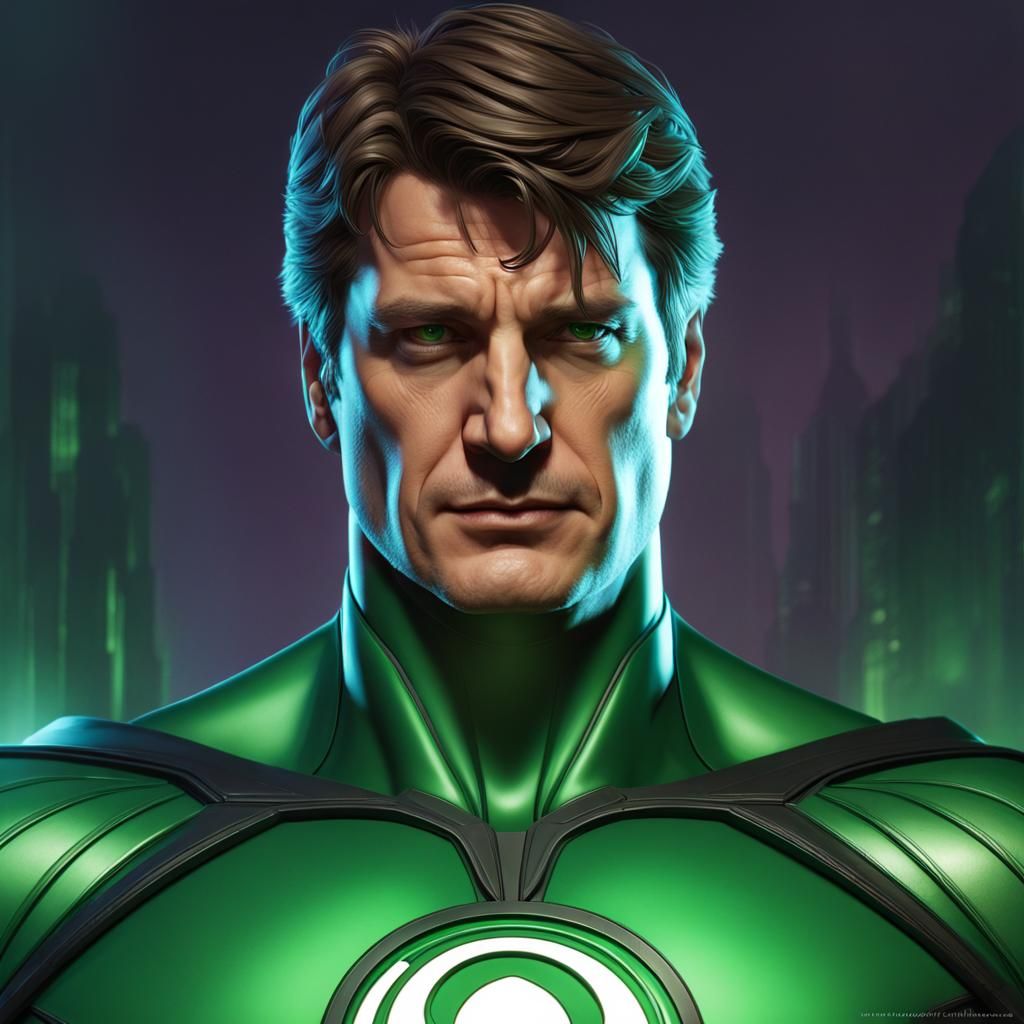 Nathan Fillion as the Green Lantern AI Generated Artwork NightCafe