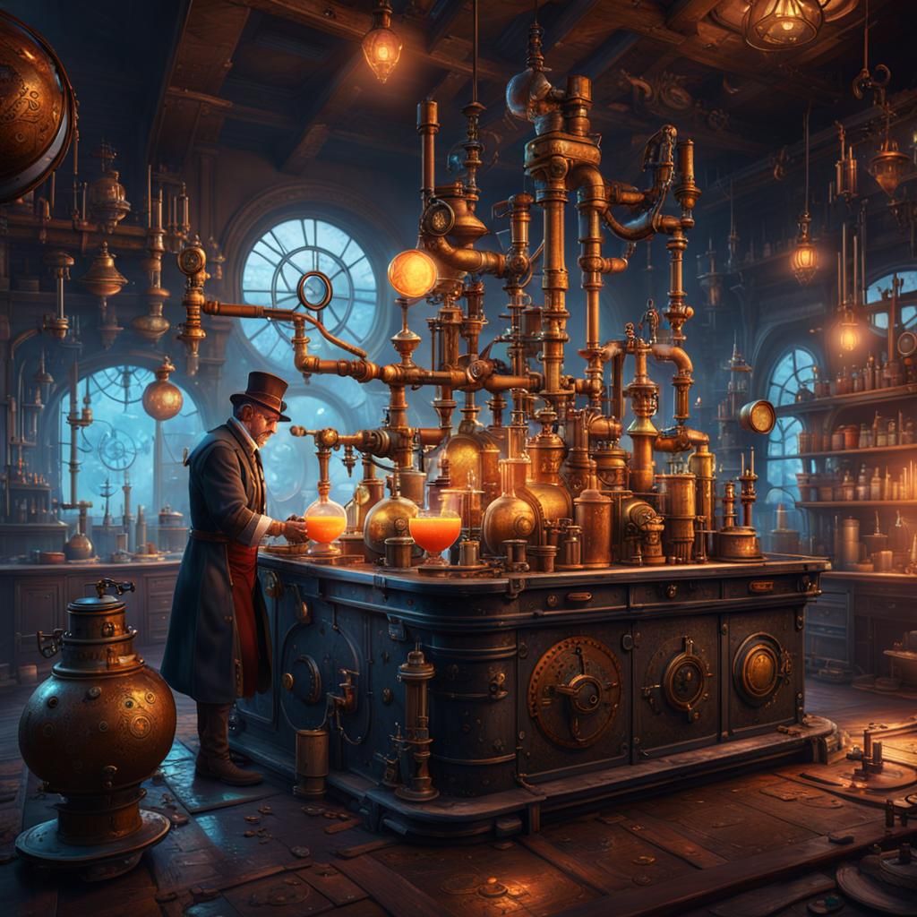 Steampunk alchemist  by @dinsat