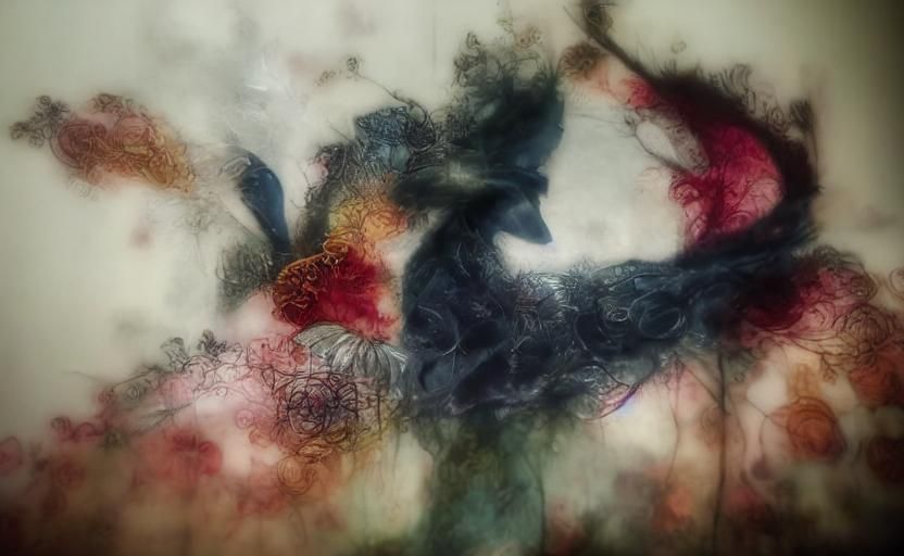 Ethereal Scarecrow with Crow in Pastel Twilight