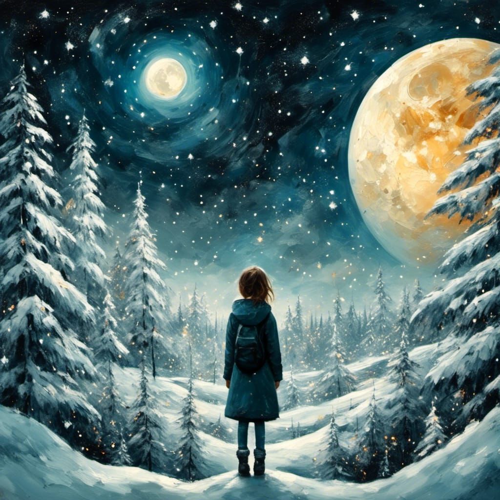 Ethereal Black and White Surrealism of a Woman in Front of t...