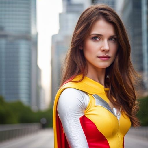 Beautiful Super hero woman Professional photography, bokeh, ...