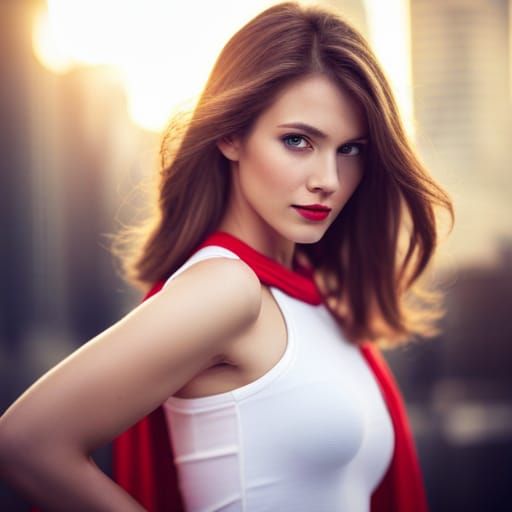 Beautiful Super hero woman Professional photography, bokeh, ...