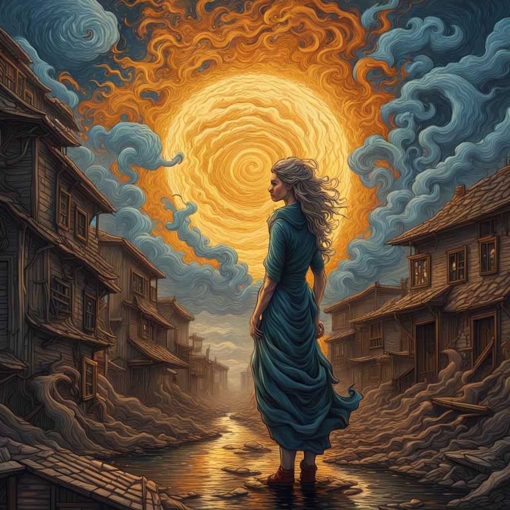 woman dressed like if were the end of the world Dan Mumford ...