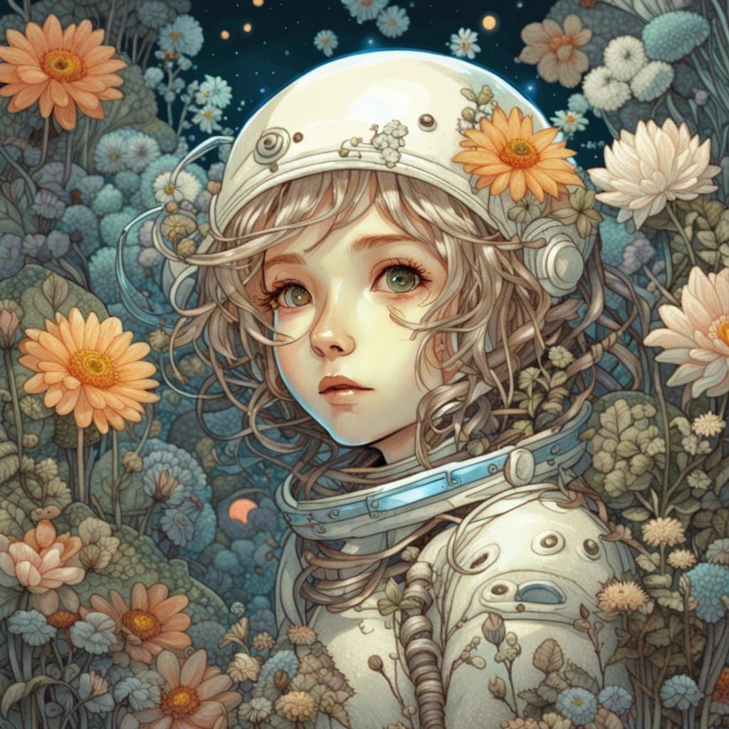Cute Astronaut Girl  by @CatFish