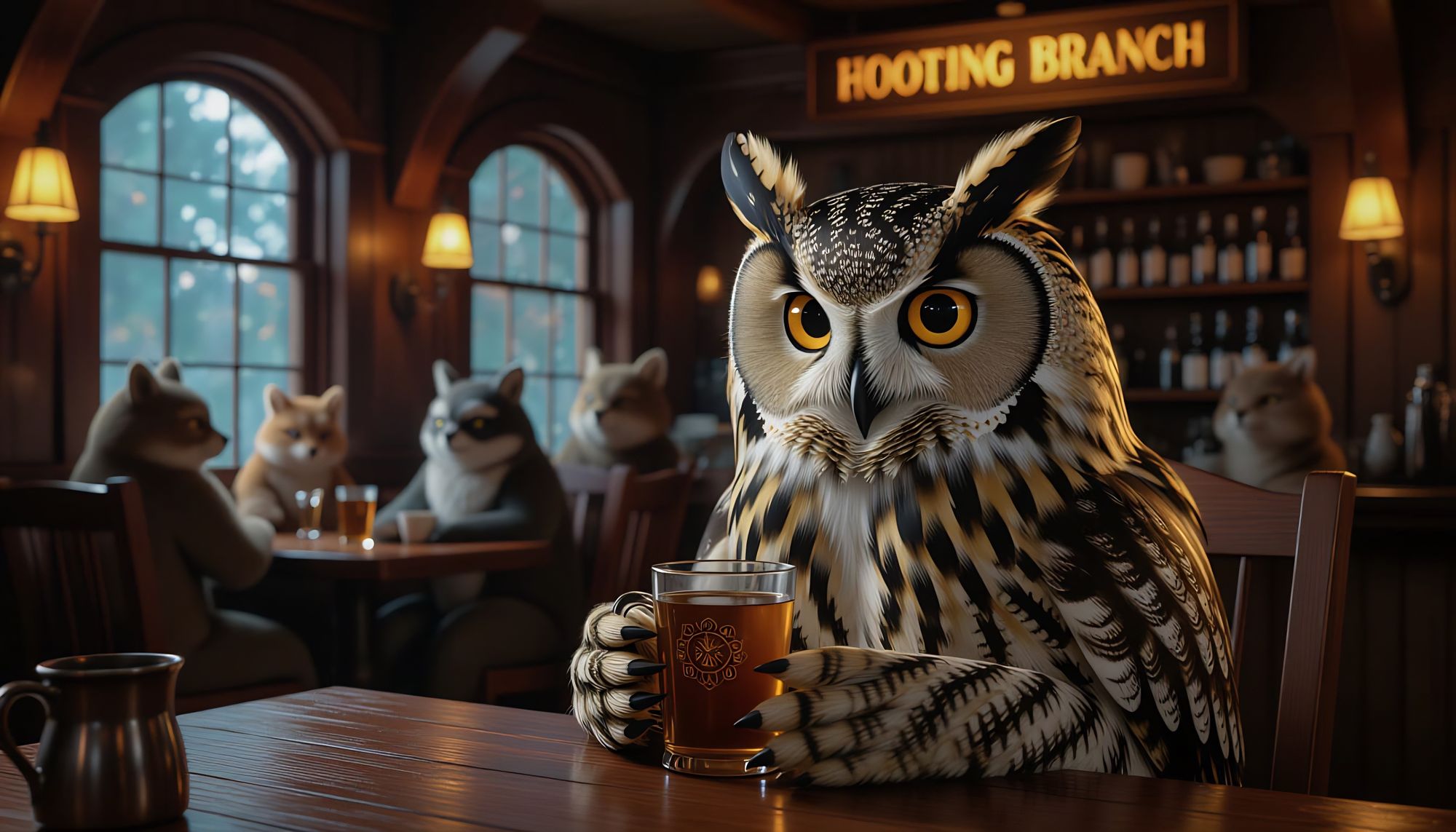 Owl at the pub