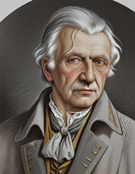 Portrait of elderly czech writer Václav Matěj Kramerius arou...