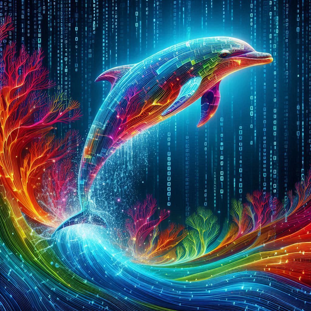 Dolphin cascade of vibrance and elegance