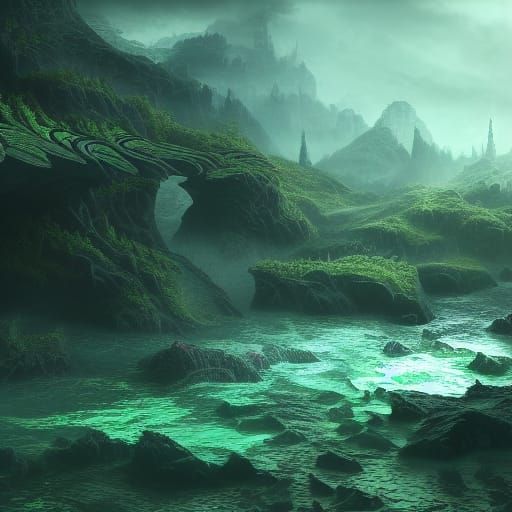 water black green