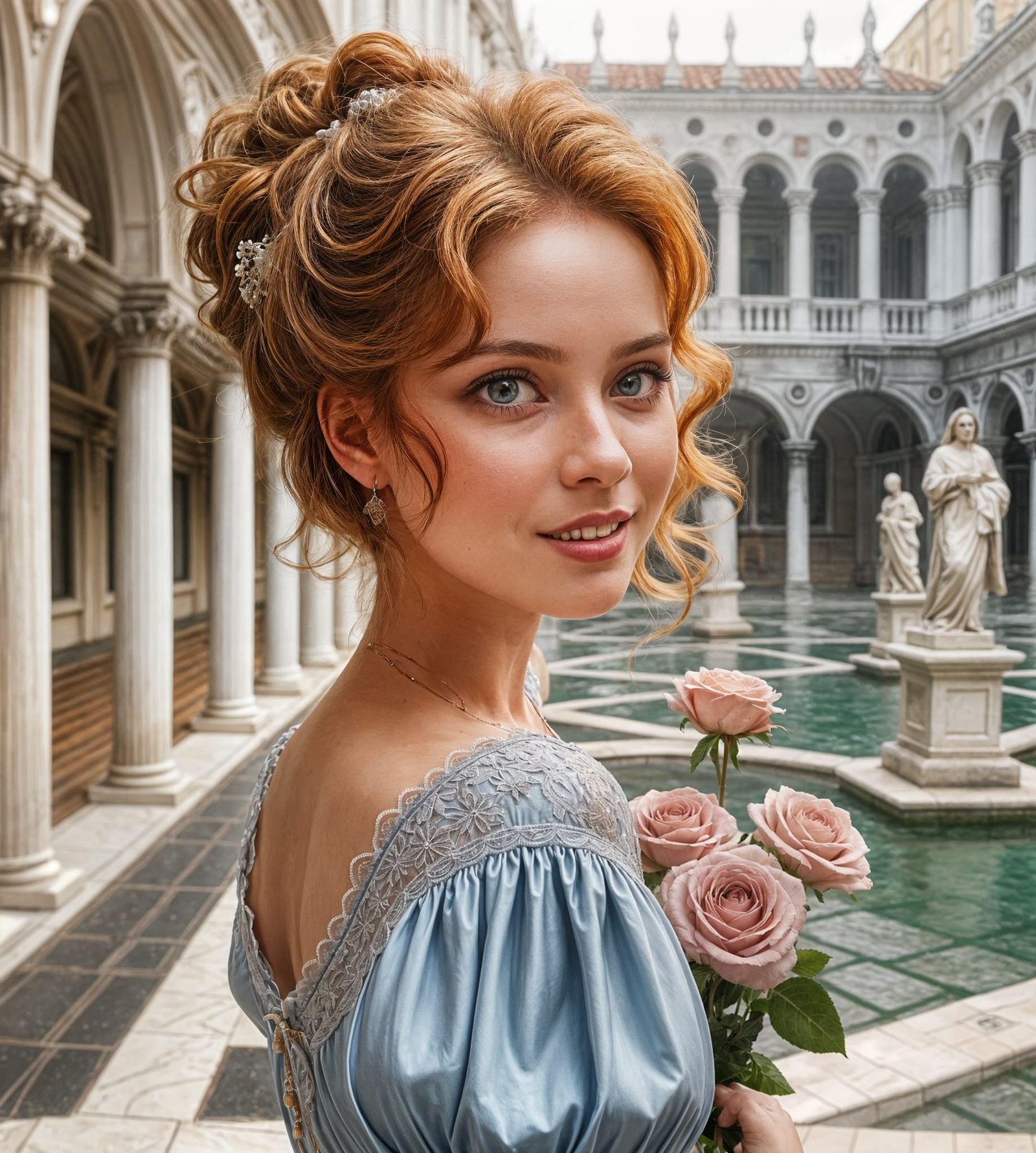 Венецианка в голубом платье