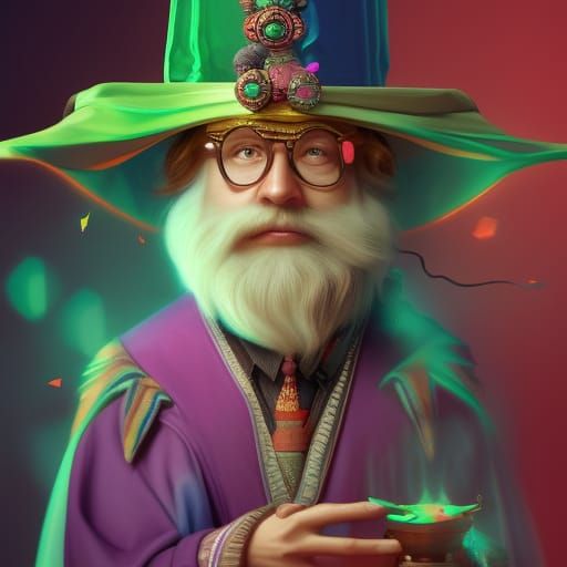 Hippy Wizard Dunce Cap - AI Generated Artwork - NightCafe Creator