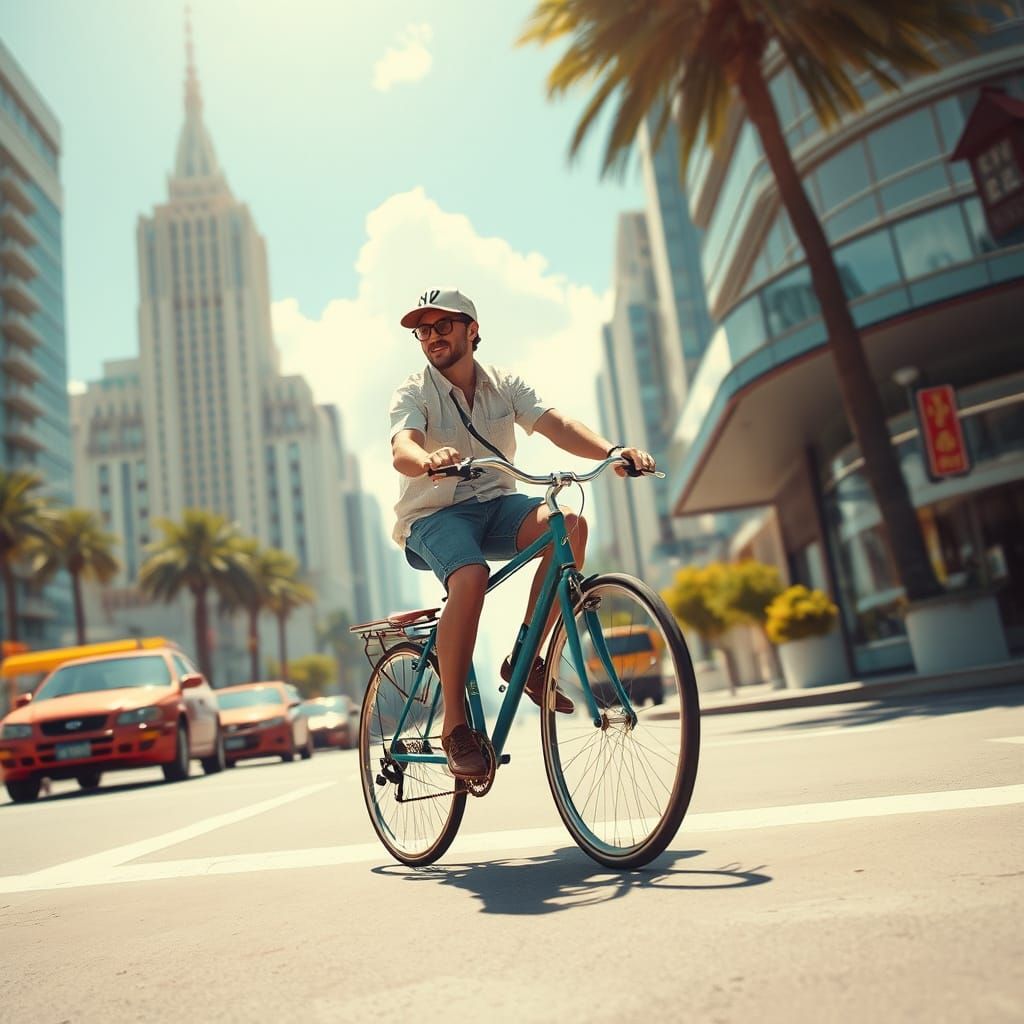 Cityscape of a Futuristic Metropolis at Sunset