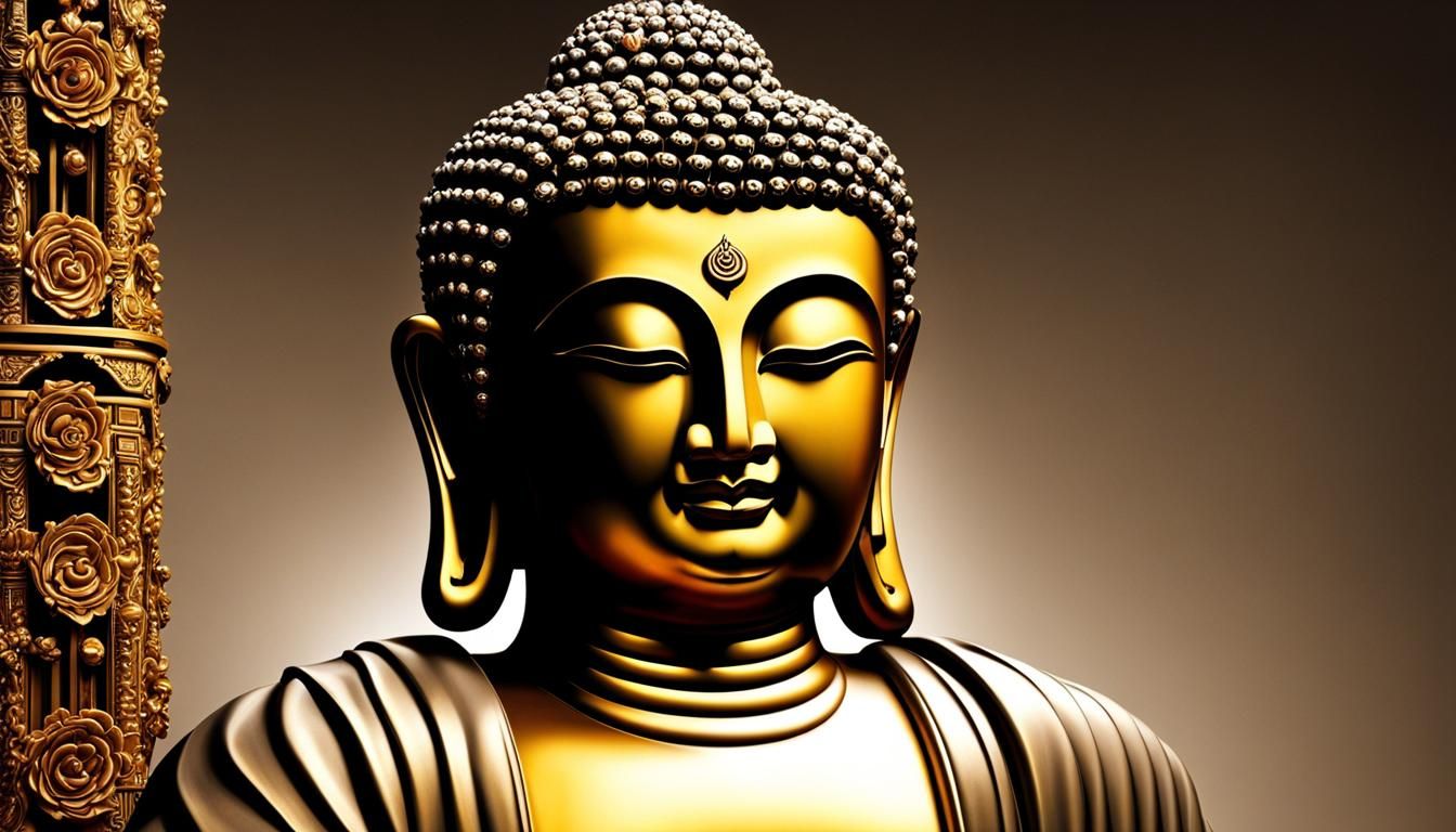 (Buddha during modern times exploring the world acquiring in...