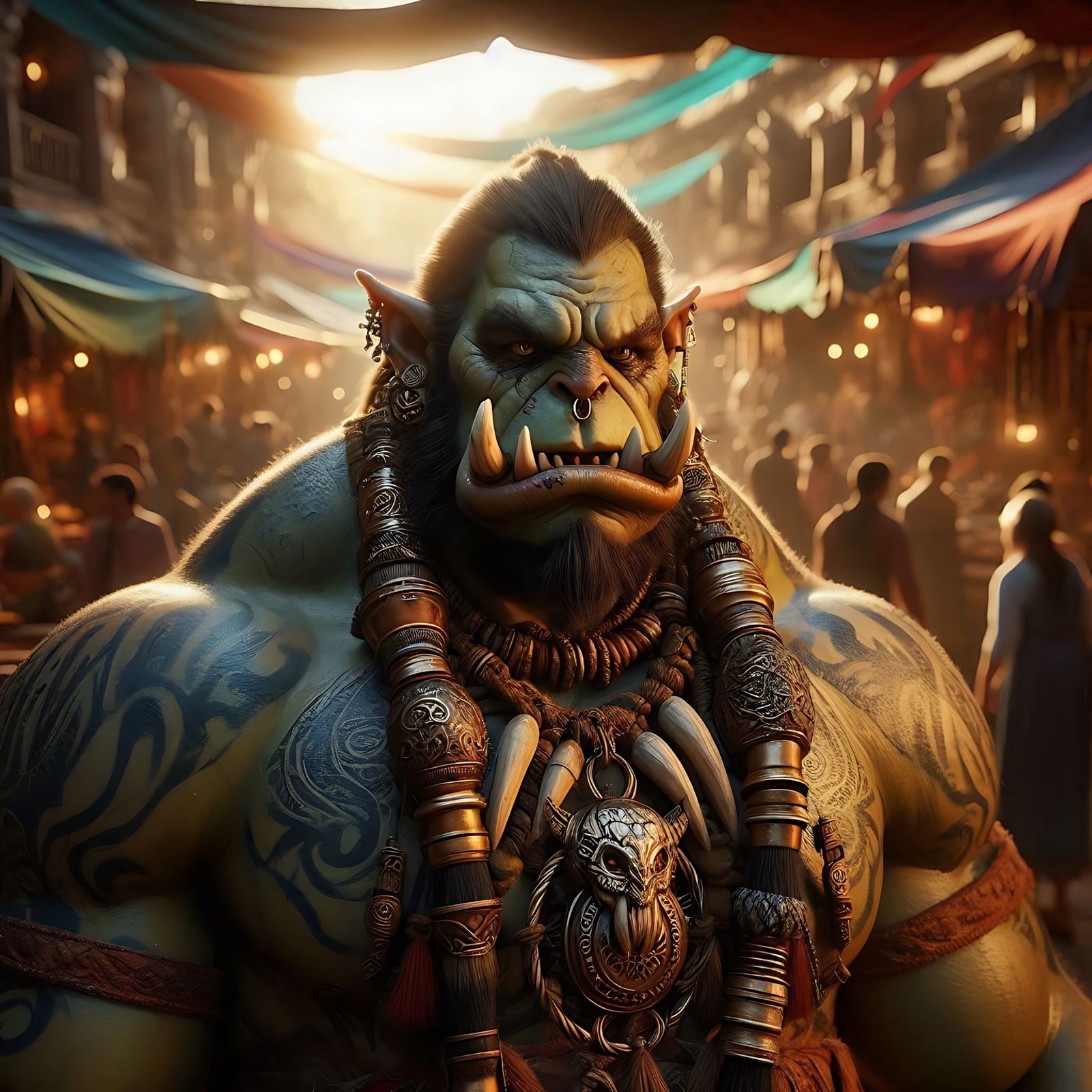 A muscular ork in marketplace (Uploaded)