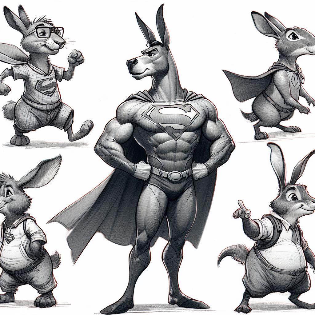 Anthropomorphic Superman Sketches