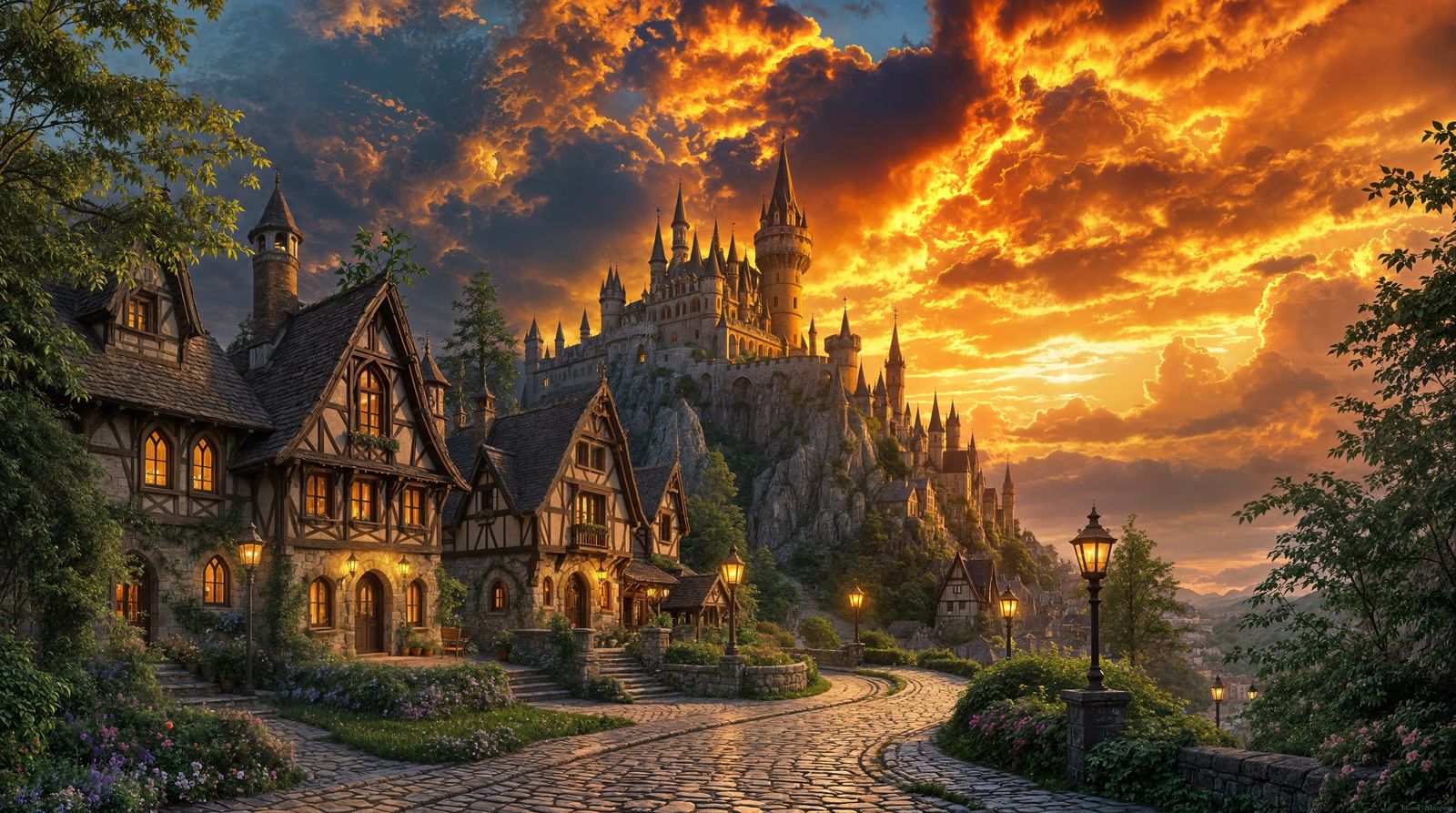 Castle of fiery skies  by @Croc lover