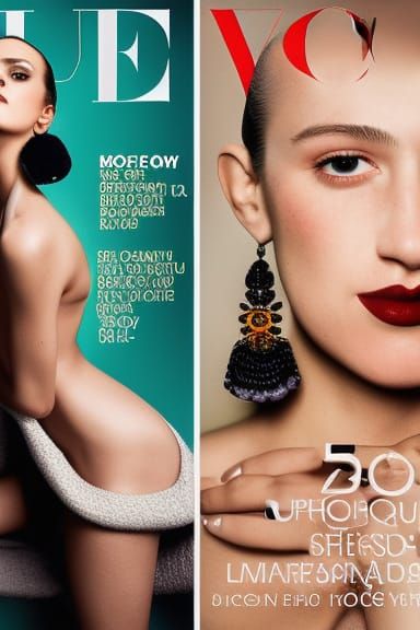 Reto Vogue Fashion Cover#22 Close-up portrait, color portrai...