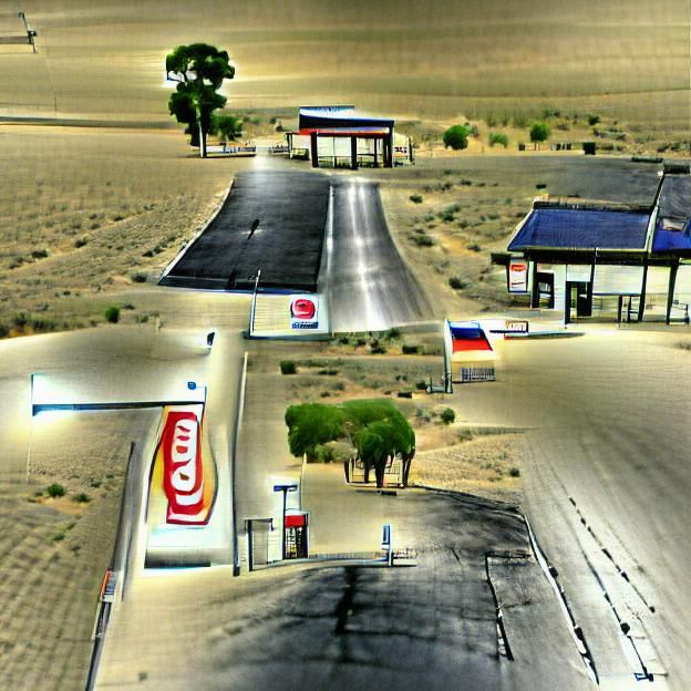 Endless lonely road in the middle of nowhere with an adjacen...