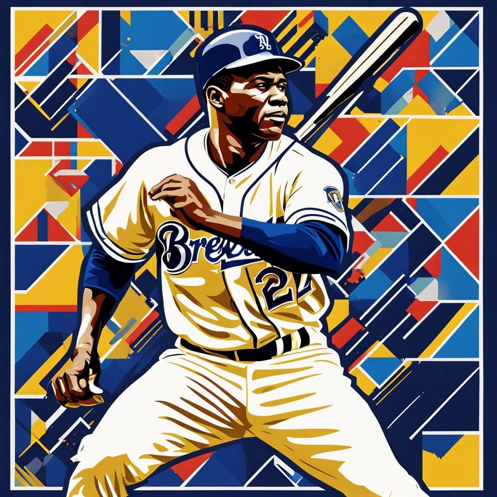 Jackie Robinson Playing for the Milwaukee Brewers - AI Generated ...