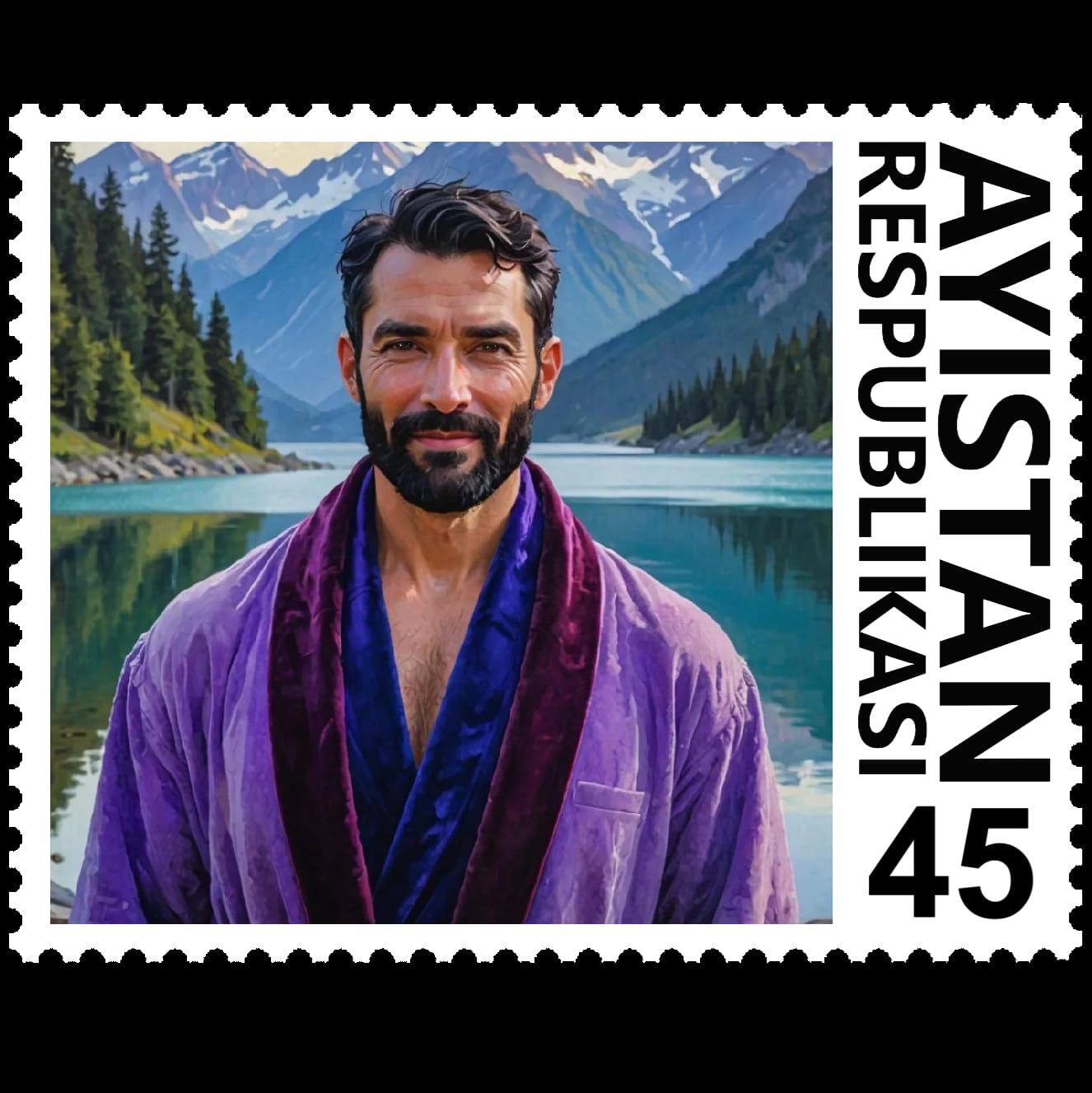Republic of Ayıstan postage stamp, 45 Tuman, December 2024