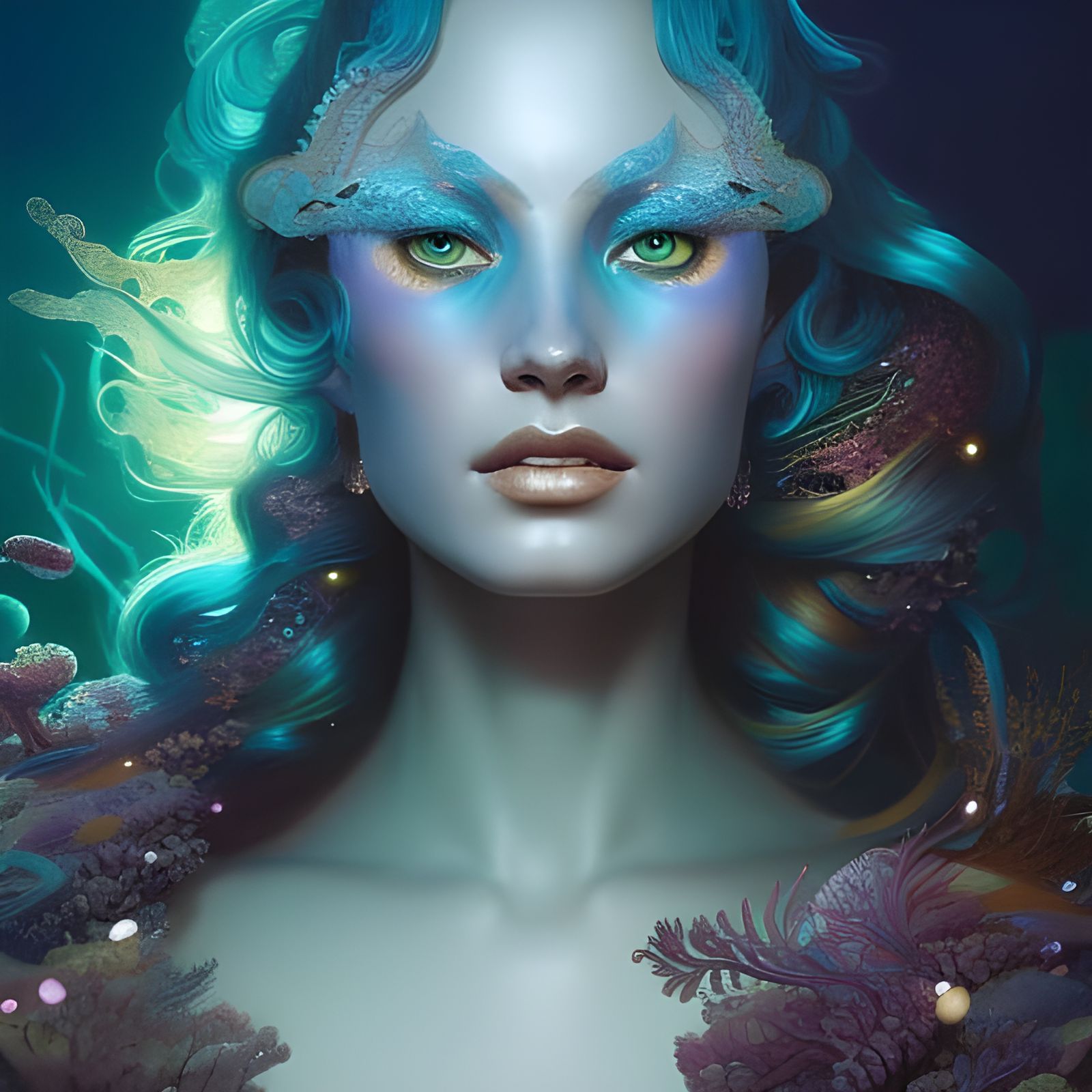 Deep sea mermaid - AI Generated Artwork - NightCafe Creator