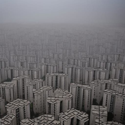 Ghostly modern city in Azerbaijan