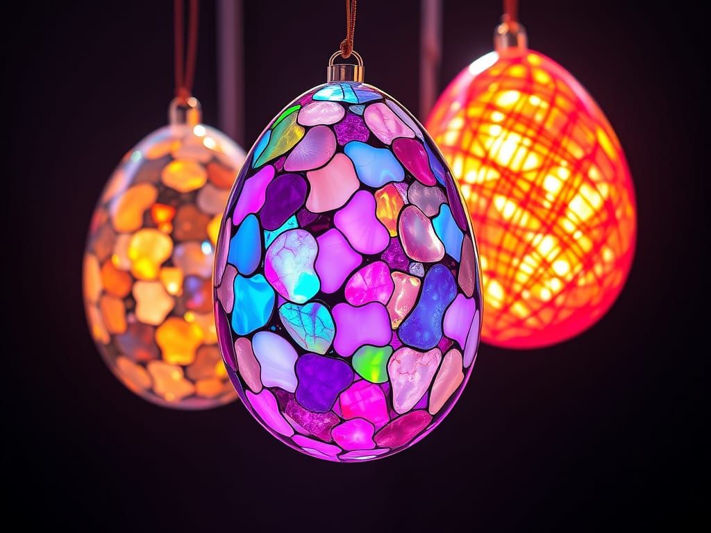 hanging abstract easter eggs.  by @Ylona