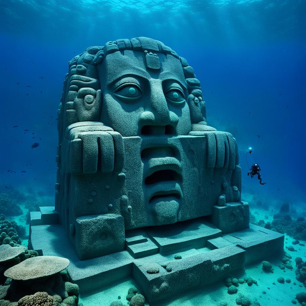 Mysterious Giant Stone Sculpture in Mariana Trench