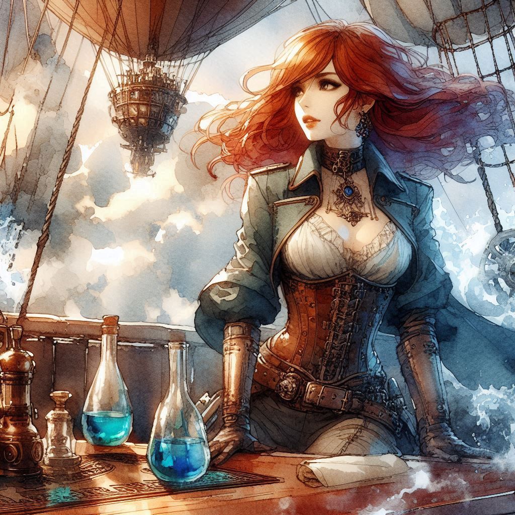 steampunk airship conductor 12