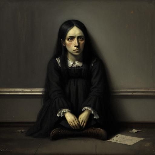 Lonely, oil painting, Dreamshaper v8
