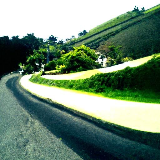 Running down a meandering hilly road