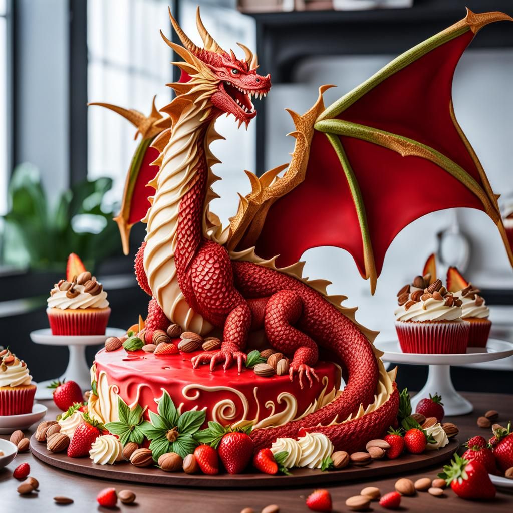 3D Dragon cake
