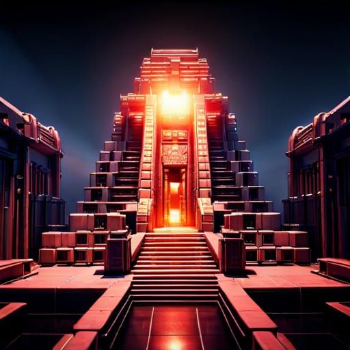 Cyberpunk Mayan Temple 4