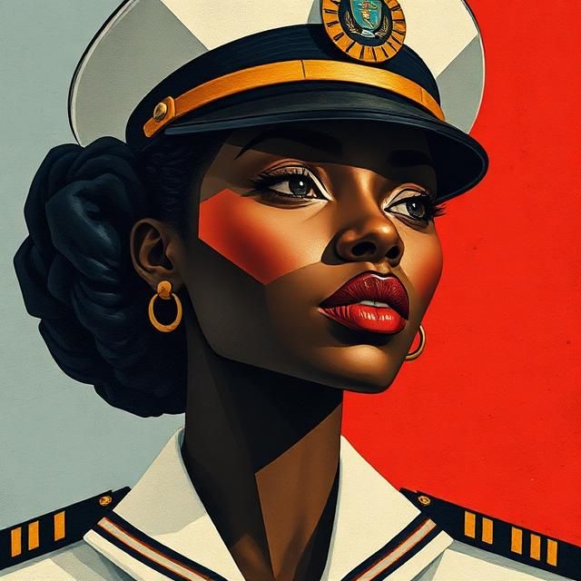 BEAUTIFUL BLACK FEMALE NAVAL FLEET COMMANDER.
