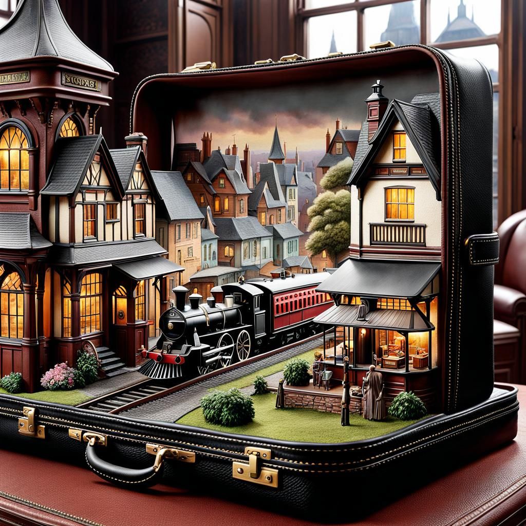 Train station briefcase AI Generated Artwork NightCafe Creator