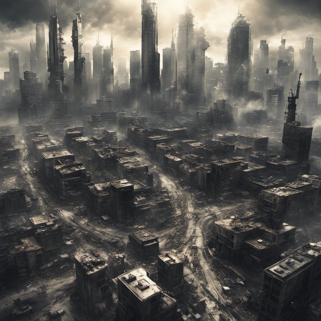 Dystopia ~ Post-Apocalyptic City - AI Generated Artwork - NightCafe Creator