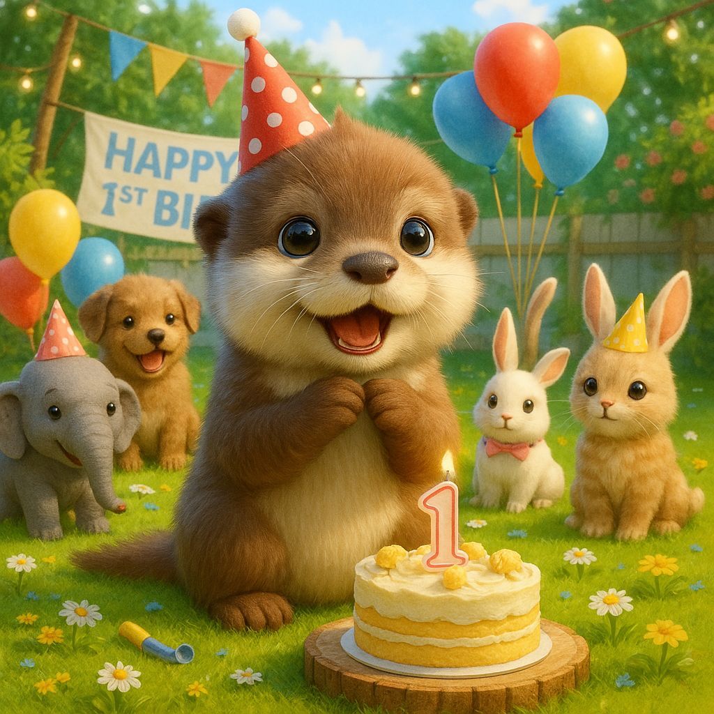 happy birthday baby otter 🦦 🎈