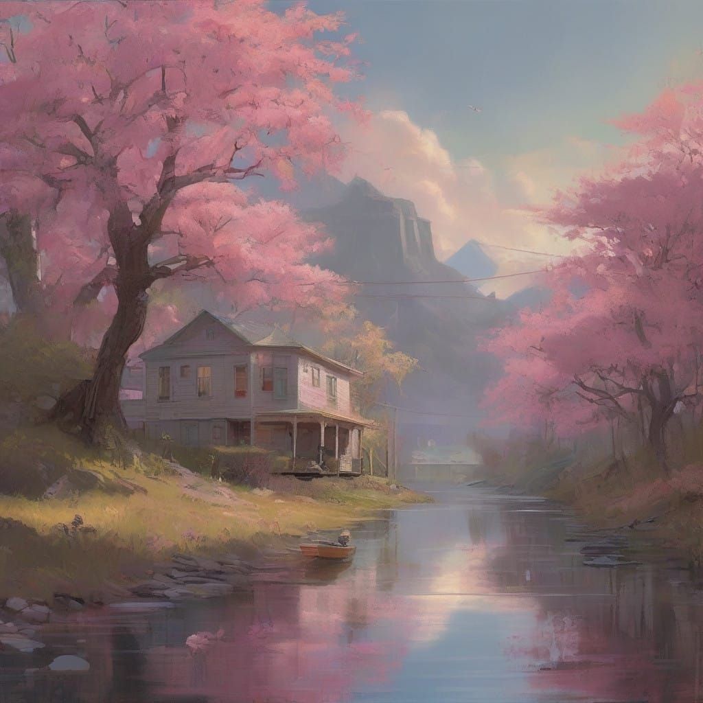 Majestic Phoenix Rises from Crystal Waterfall in Vibrant Lan...