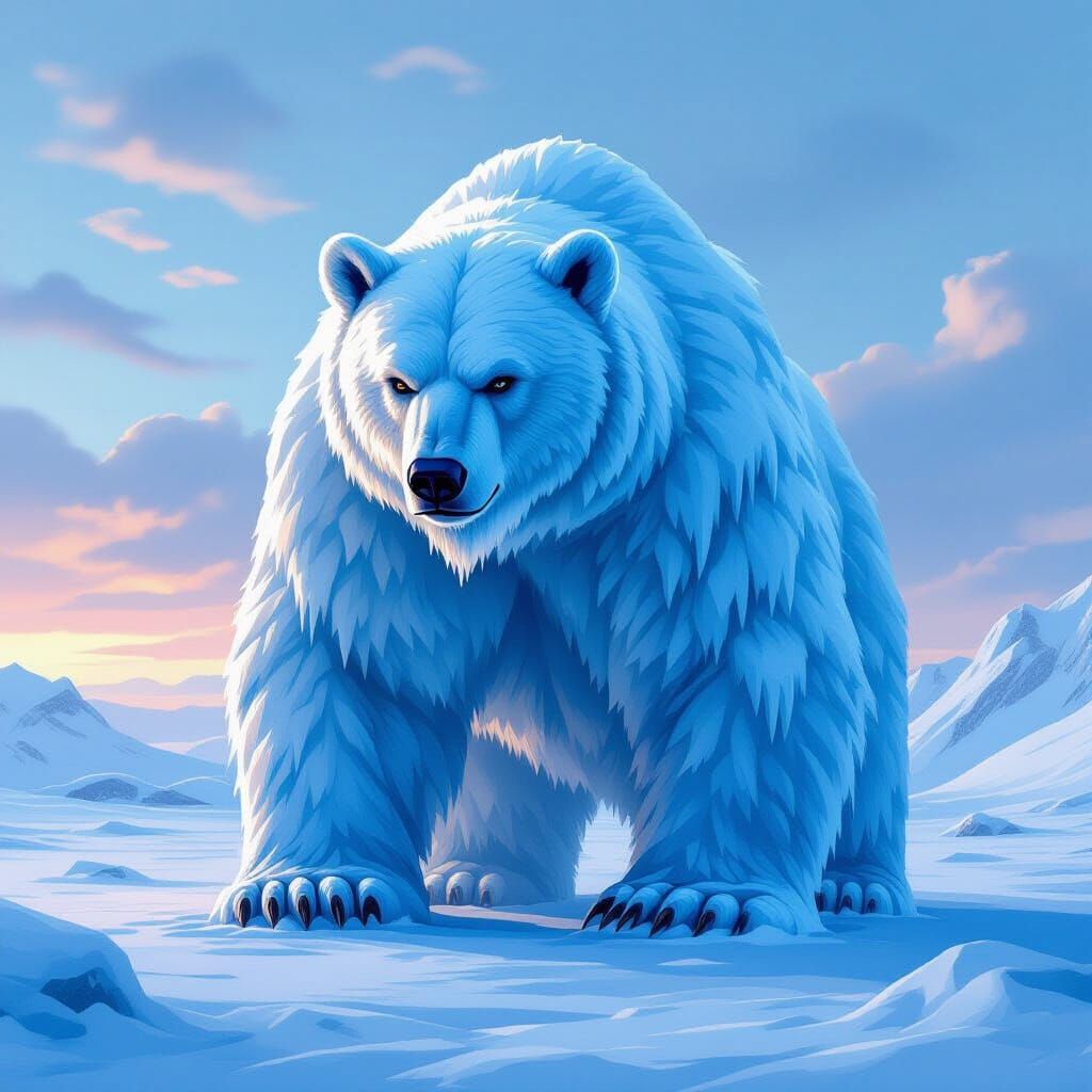 Majestic Ice Bear in Arctic Landscape