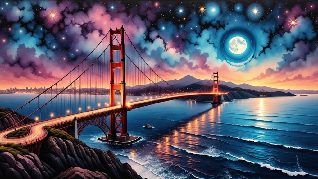 Golden Gate Bridge on a Summers night   by @Jlo