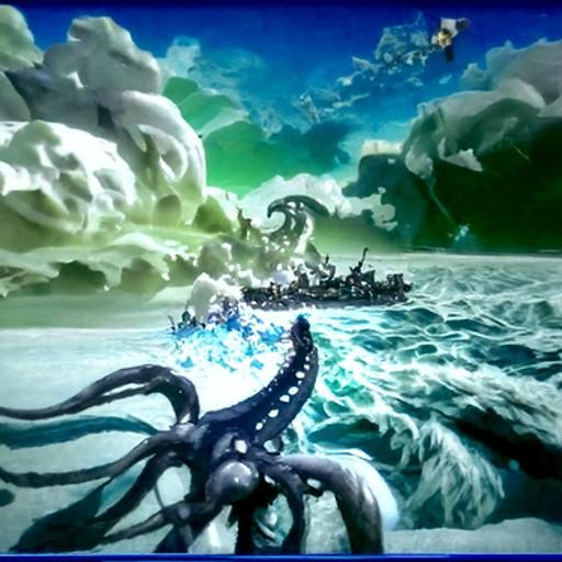 Epic battle versus kraken