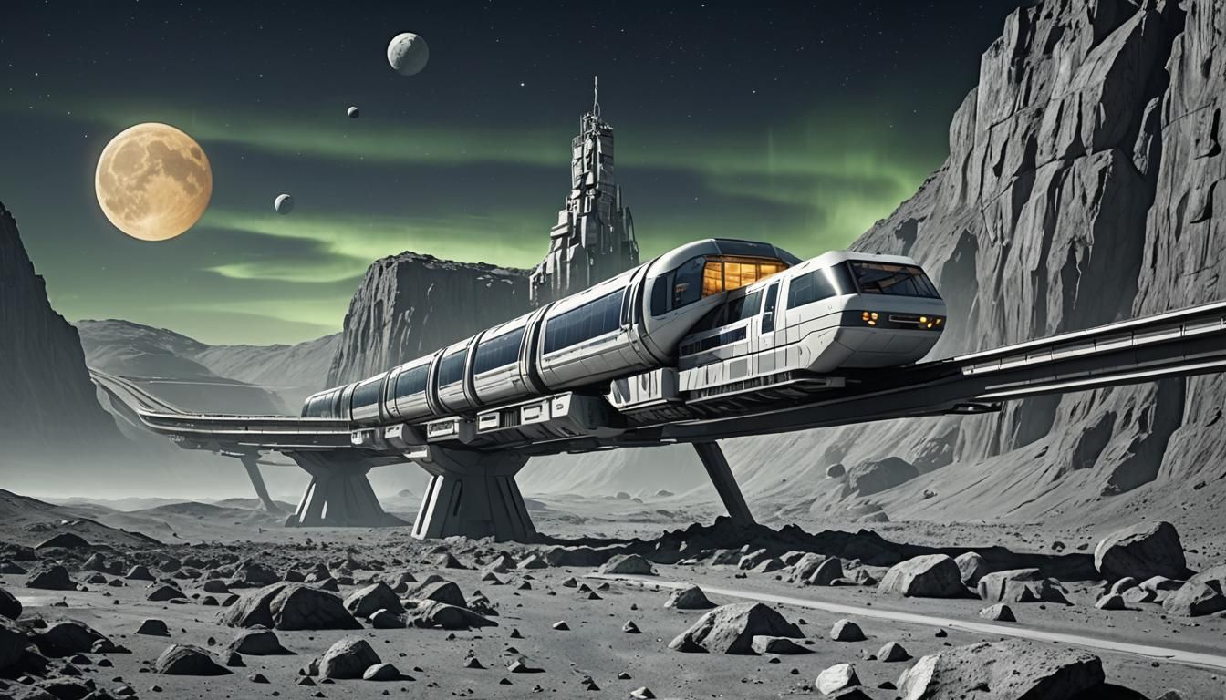 Moon Monorail - AI Generated Artwork - NightCafe Creator