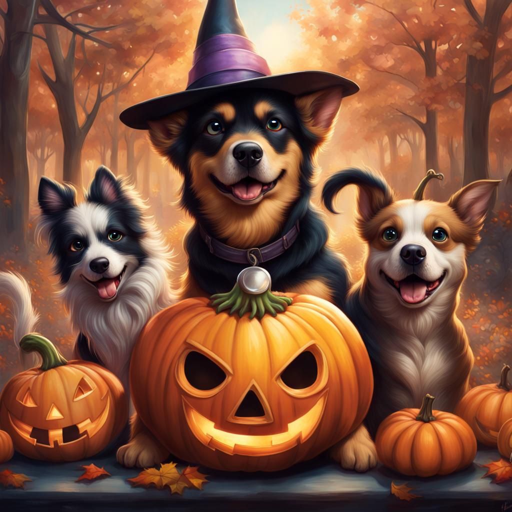 afiche de kermes para perros con temática de halloween :: by Artgerm ...