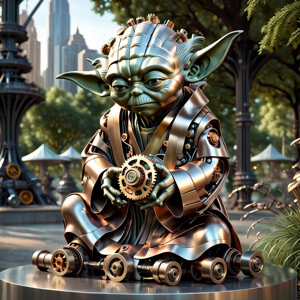 Metal Sculpture of Yoda   by @Superbear
